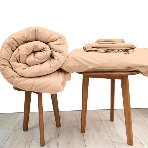 Basic Bedpack con cobertor hipoalergénico 150 hilos color beige 100% algodón