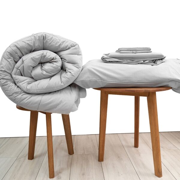 Basic Bedpack con cobertor hipoalergénico 400 hilos color gris 100% algodón