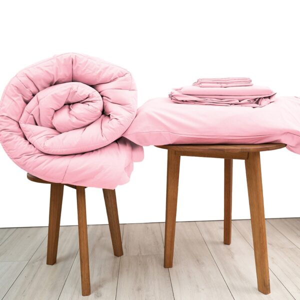 Basic Bedpack con cobertor hipoalergénico 150 hilos color rosa 100% algodón