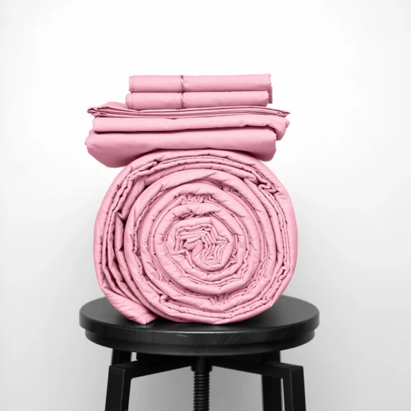 Basic Bedpack con cubrecama ligero 150 hilos color Palo rosa 100% algodón