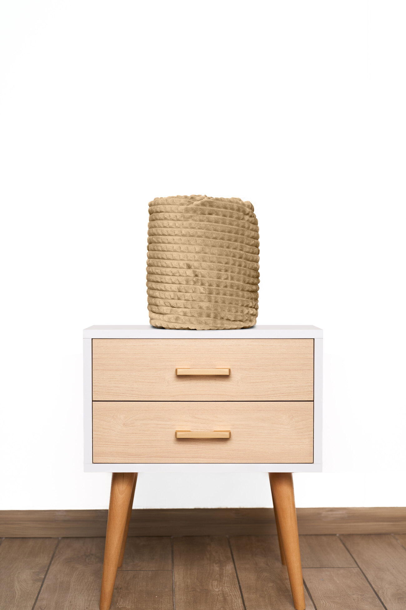 Mantita PREMIUM de invierno con reversible de corderito – Camel