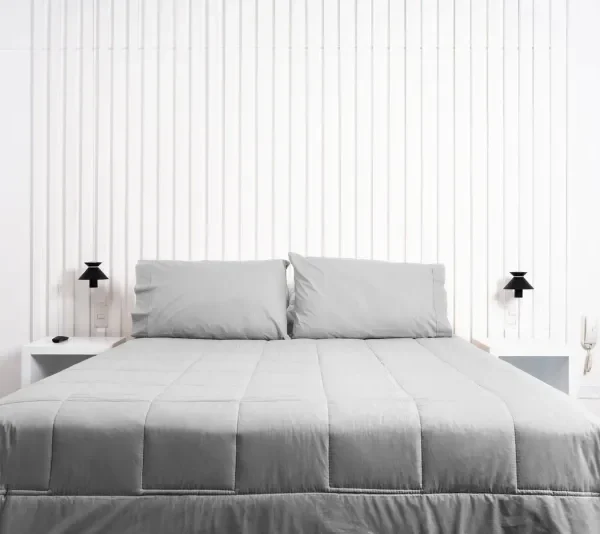 Cobertor Hipoalergénico 400 hilos color gris 100% algodón