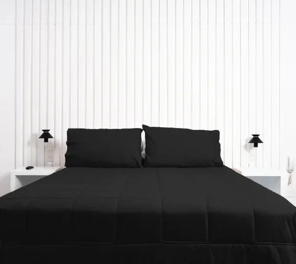 Cobertor Hipoalergénico 150 hilos color negro 100% algodón