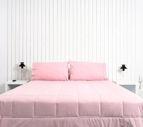 Cobertor Hipoalergénico 150 hilos color rosa 100% algodón