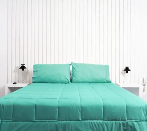 Cobertor Hipoalergénico 150 hilos color turquesa 100% algodón