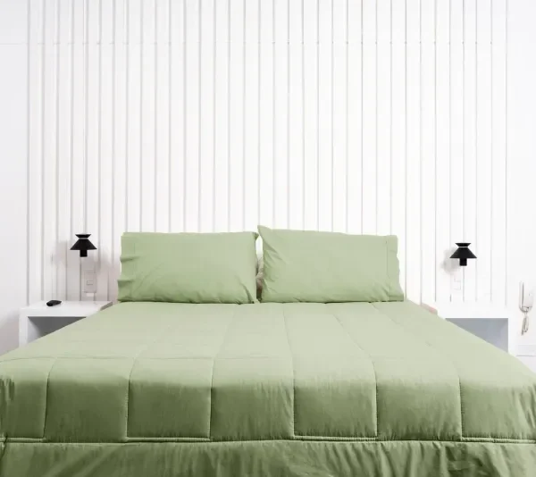 Cobertor Hipoalergénico 150 hilos color verde 100% algodón