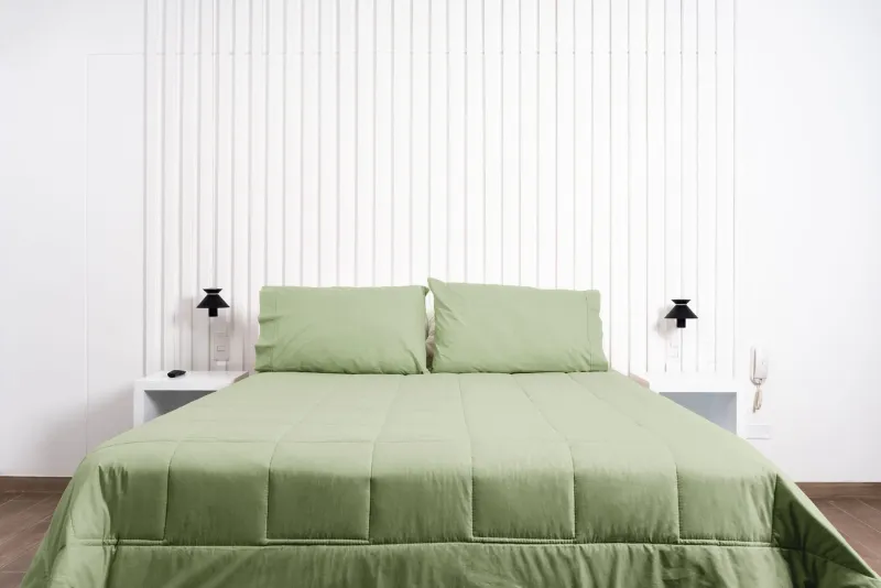 Cobertor Hipoalergénico 150 hilos color verde 100% algodón