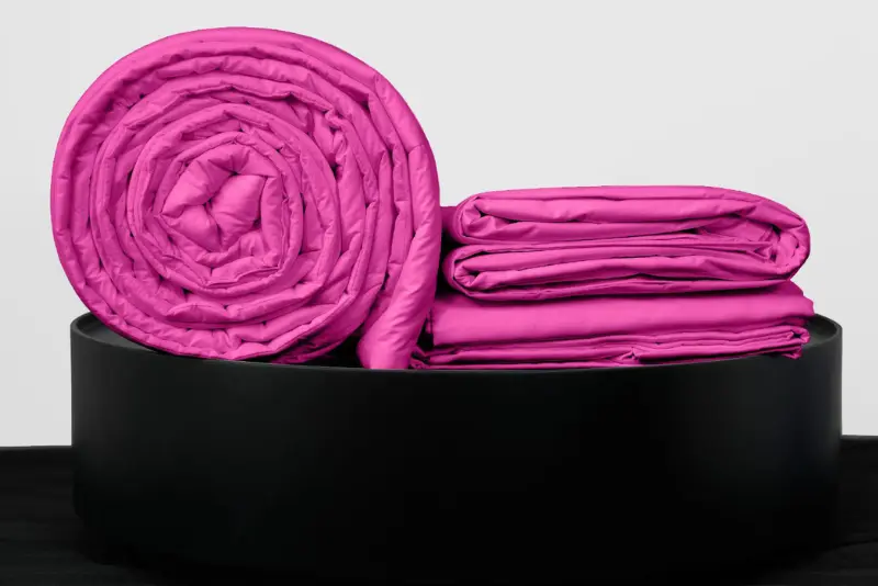 Full Bedpack con cobertor hipoalergénico 150 hilos color fucsia 100% algodón