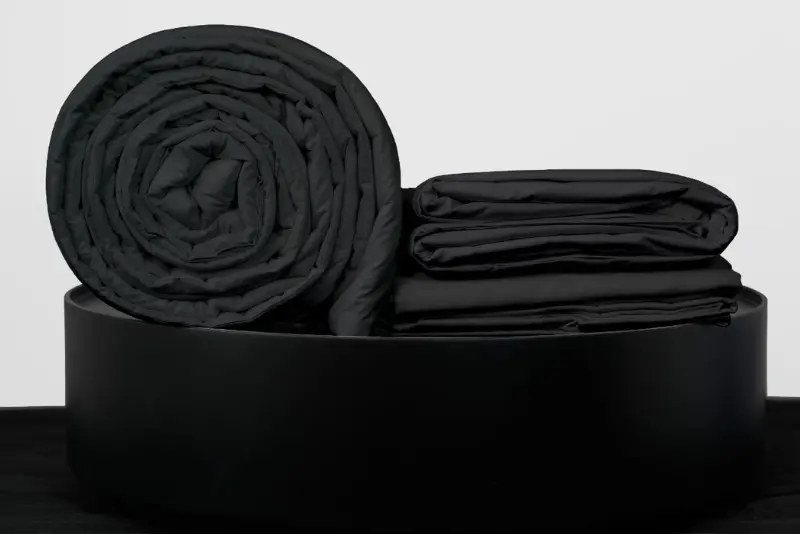 Full Bedpack con cobertor hipoalergénico 150 hilos color negro 100% algodón
