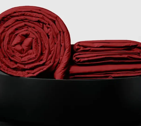 Full Bedpack con cobertor hipoalergénico 150 hilos color rojo 100% algodón