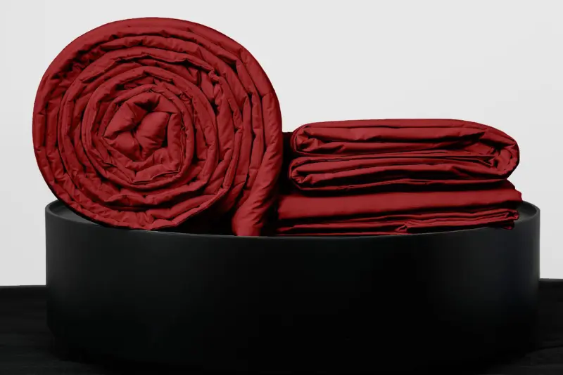 Full Bedpack con cobertor hipoalergénico 150 hilos color rojo 100% algodón