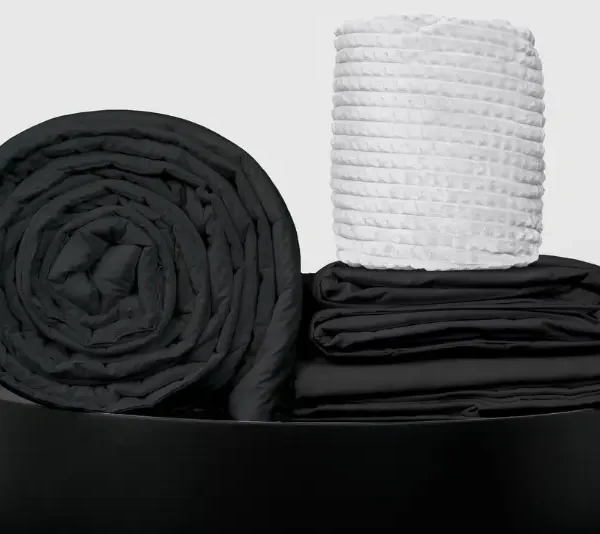 Full Bedpack con edredón con reversible de corderito 150 hilos color negro 100% algodón
