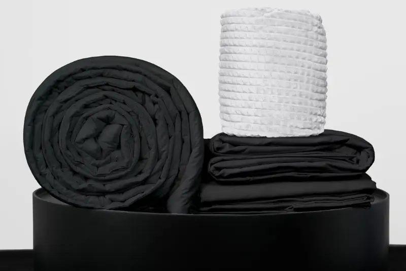 Full Bedpack con edredón con reversible de corderito 150 hilos color negro 100% algodón