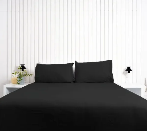 Funda de Cobertor 150 hilos color negro 100% algodón