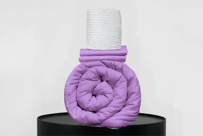 Medium Bedpack con edredón con reversible de corderito 150 hilos color lila 100% algodón