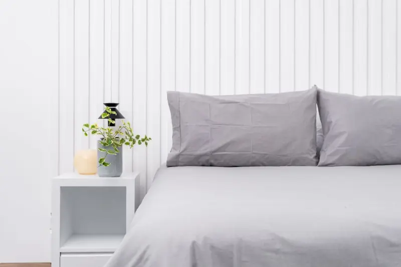 Par de fundas de almohadas 400 hilos color gris 100% algodón