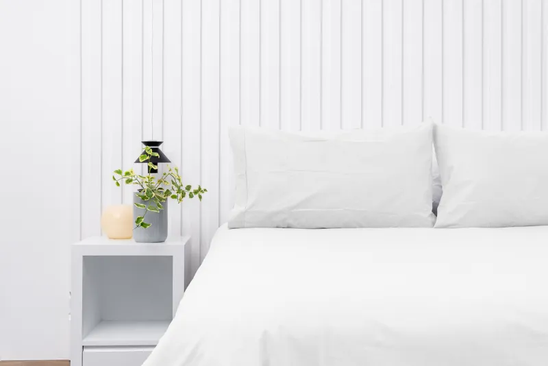 Par de fundas de almohadas Bela 300 hilos color blanco 100% algodón