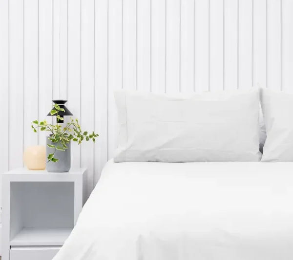 Par de fundas de almohadas Zoe 600 hilos color blanco 100% algodón