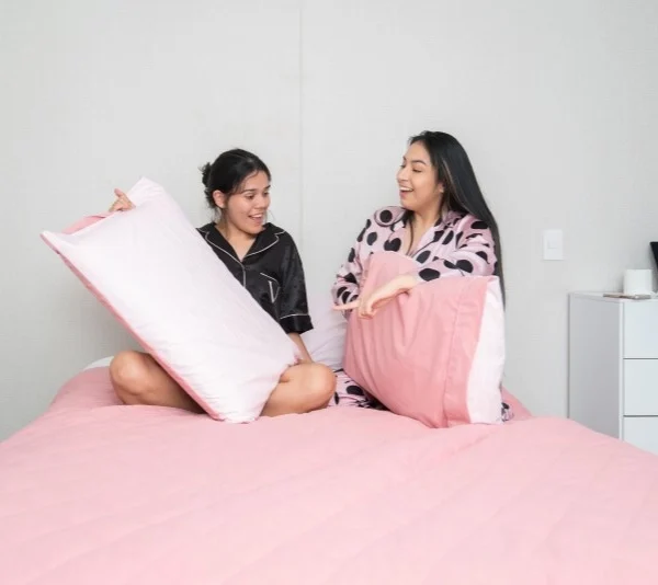 Par de fundas de almohadas reversibles 150 hilos 100% algodón