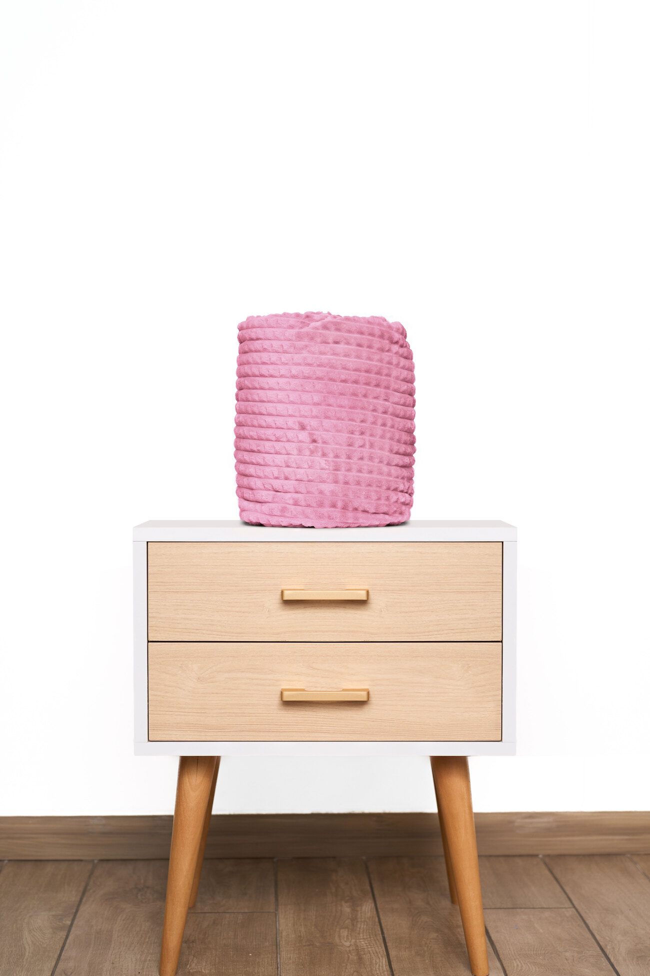 Mantita PREMIUM de invierno con reversible de corderito – Rosado