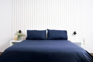 Set de sabanas lisas 150 hilos color azul marino 100 algodon &ndash; Cobitex Home