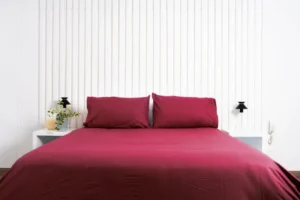 Set de sabanas lisas 150 hilos color guinda 100 algodon &ndash; Cobitex Home