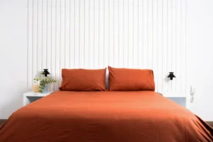 Set de sabanas lisas 150 hilos color ladrillo 100 algodon &ndash; Cobitex Home
