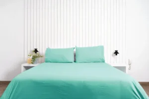 Set de sabanas lisas 150 hilos color turquesa 100 algodon &ndash; Cobitex Home