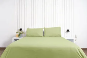 Set de sabanas lisas 150 hilos color verde 100 algodon &ndash; Cobitex Home
