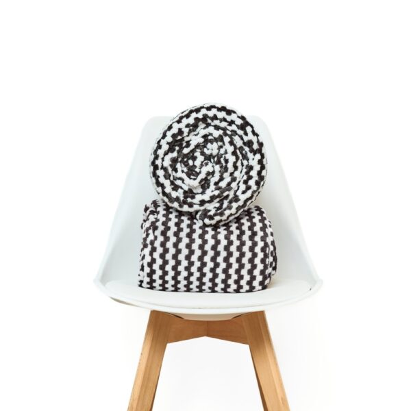 Mantita PREMIUM chess con reversible de corderito - blanco/negro