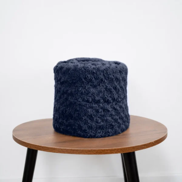 Mantita PREMIUM rosé con reversible de corderito - Azul marino